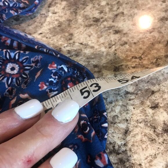 Ashley Stewart Blue Floral with Gold Chain Straps Size 3X - Picture 7 of 10